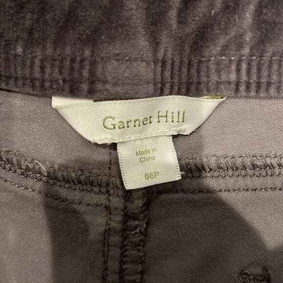 Garnet Hill Gray Slim Velvet Pants Size 6P - Picture 7 of 11